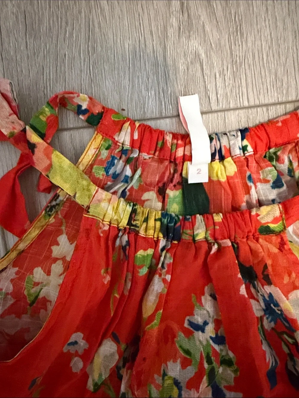 Zimmermann size 2 Red Floral Tiered Sundress